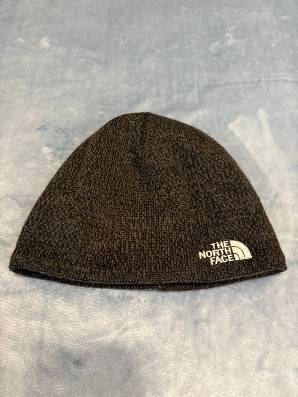 The North Face Black Knit Beanie with White Logo